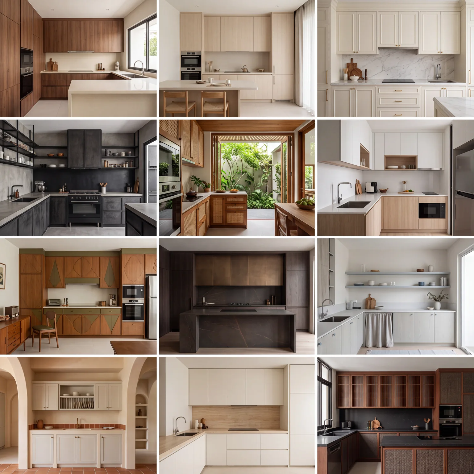 ภาพจำลอง ครัว & แพนทรี Warm Contemporary โทนวอลนัต / ครีม